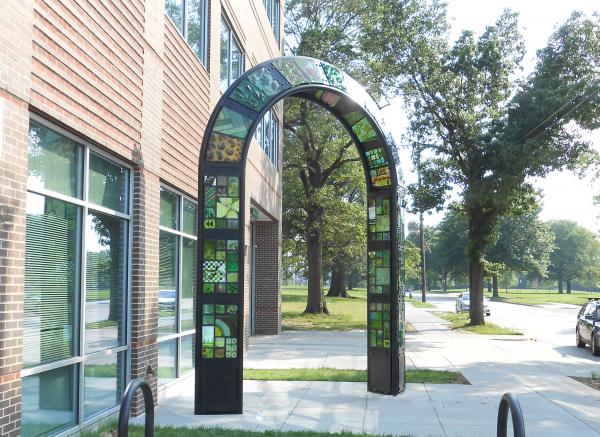 The Green Community Gateway sculpture