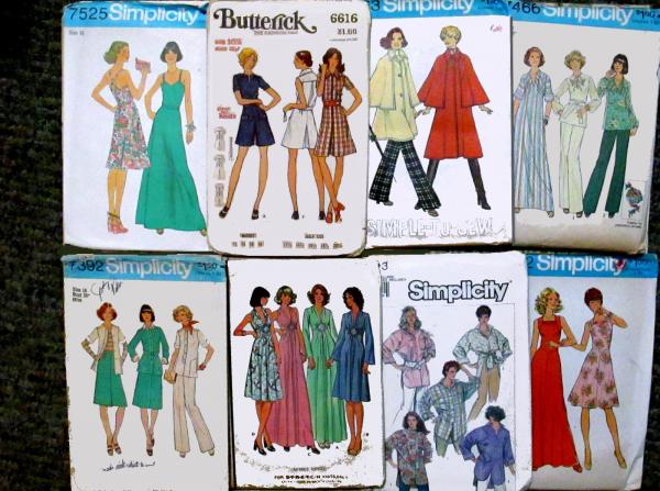 Vintage Simplicity and Butterick sewing patterns.
