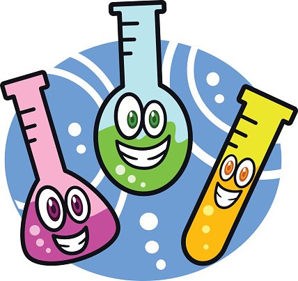 clip art of test tubes with smiley faces on them