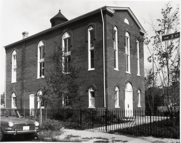 CJM historic synagogue black and white photo