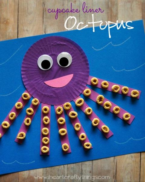 cupcake liner octopus craft
