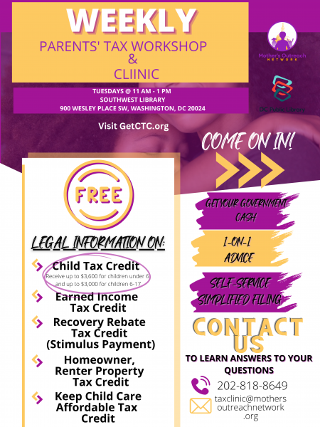 Weekly Parents' Tax Workshop & Clinic