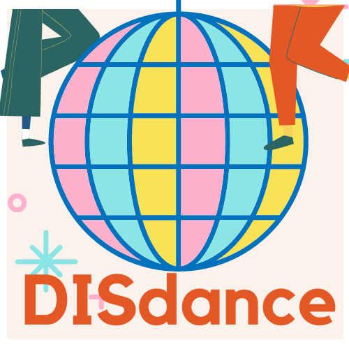 graphic of disco ball with text: DISdance