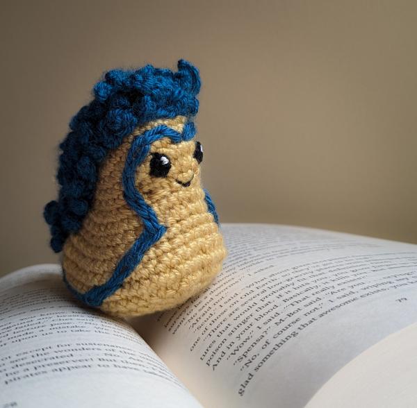 Crocheted sea slug by Jessica Collins.