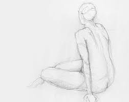 pencil drawing of the back of a woman's figure