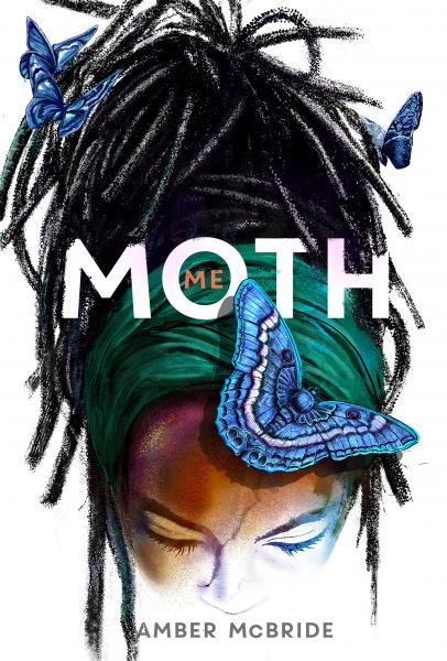 The cover of Me (Moth), a picture of a Black girl looking down with a butterfly on her head