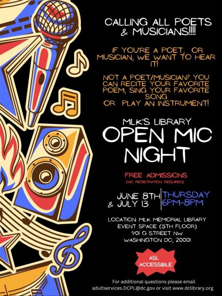 MLK Library Open Mic Night