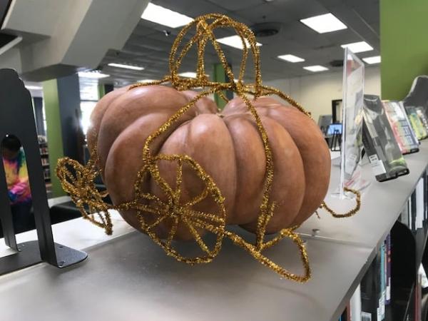 pumpkin made into Cinderella's carriage 