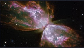 galaxy in pink and white and orange