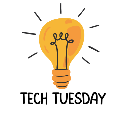 graphic of a lightbulb with text: Tech Tuesday