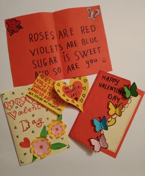 Colorful handmade Valentine's Day cards
