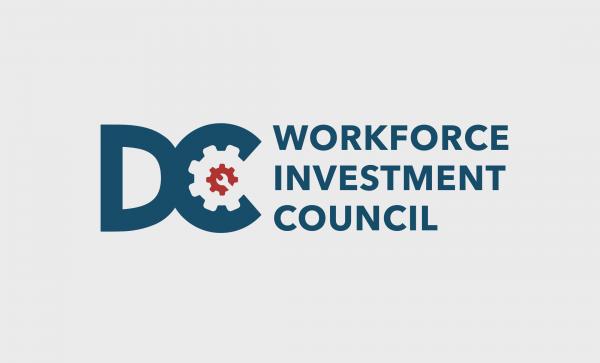 Blue and red DC Workforce Investment Council logo