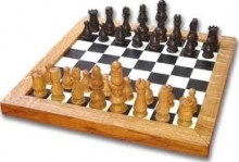 chess board with pieces set in the starting position
