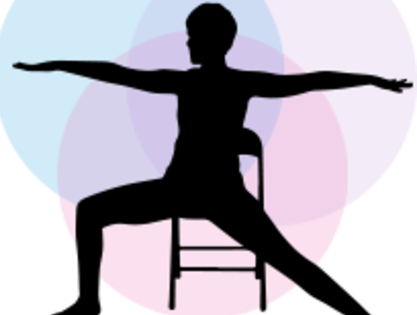 Clip art of silhouette doing chair yoga