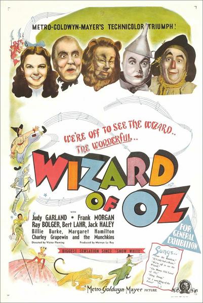 A movie poster for The Wizard of Oz.
