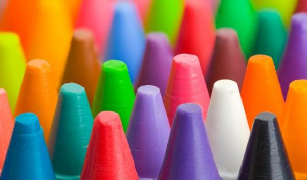 colorful crayon tips