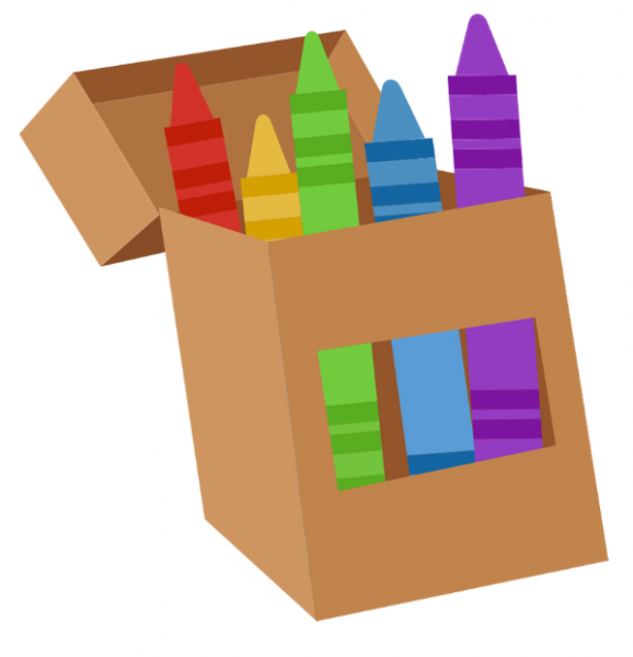 crayons in a box