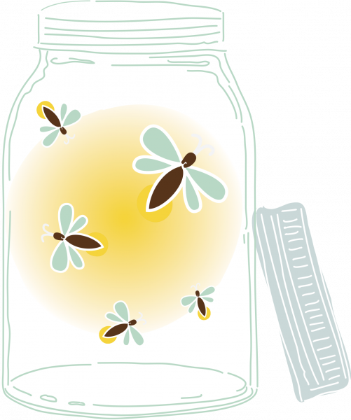 clip art of fireflies in a jar