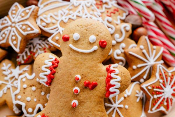 decorated and smiling gingerbread cookie