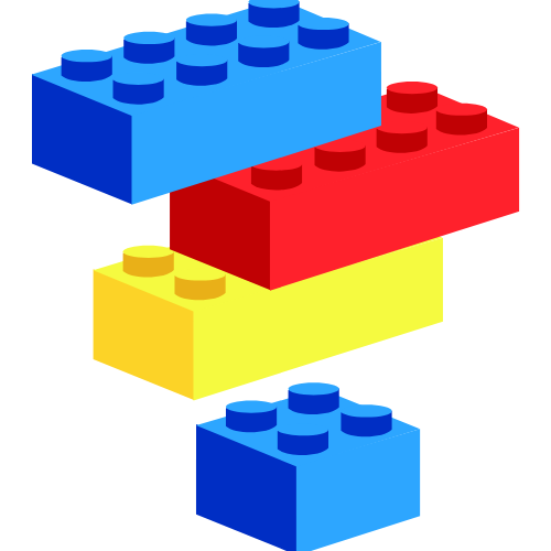 Red, yellow and blue legos