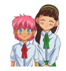 image of two anime characters smiling