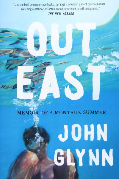 Out East Book Cover image (man underwater in cannonball shape with bubble rising to the surface)