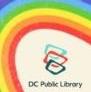 DC Public Library Logo surrounded by a rainbow