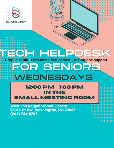 Tech HelpDesk for Seniors, Wednesdays