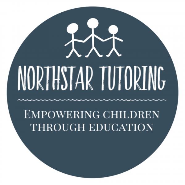 Northstar Tutoring logo - Image of black circle with three stick figures holding hands, states Northstar Tutoring Empowering Children Through Education